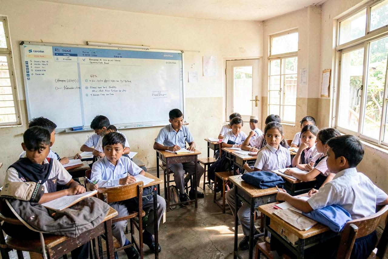 Students at work in a classroom