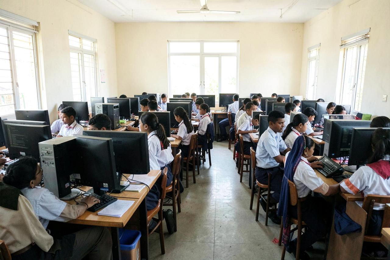Students at work in the computer lab